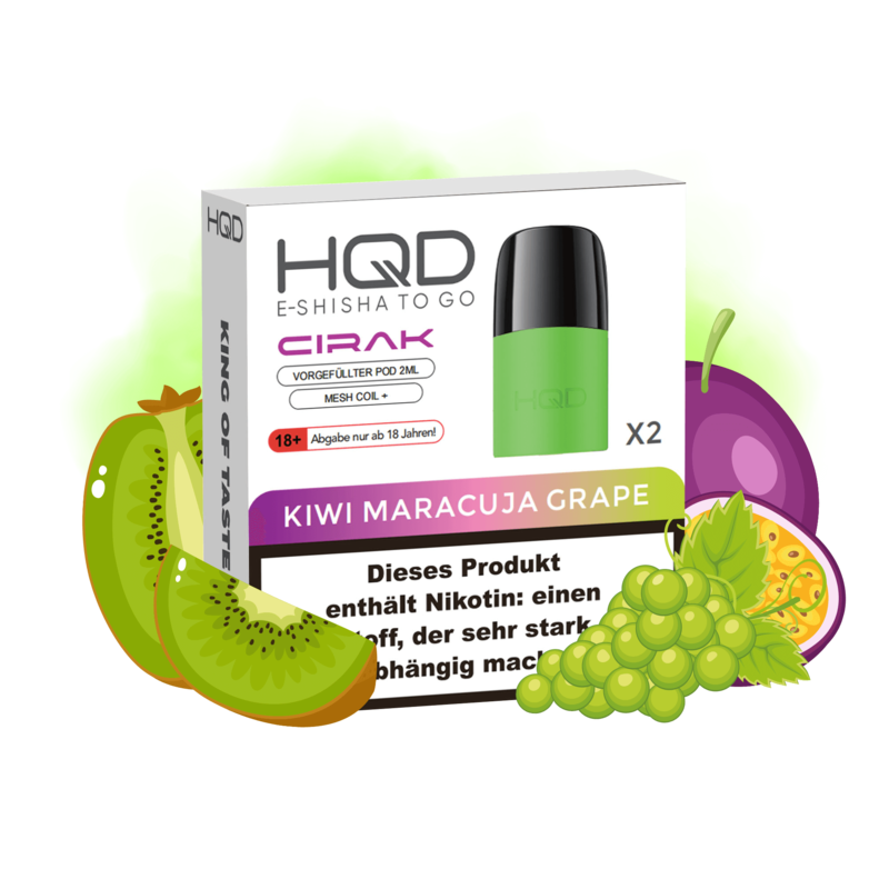 HQD Cirak Pod - Kiwi Maracuja Grape (2er Packung)