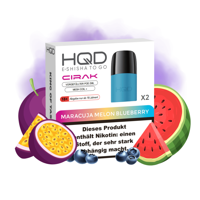 HQD Cirak Pod - Maracuja Melon Blueberry (2er Packung)
