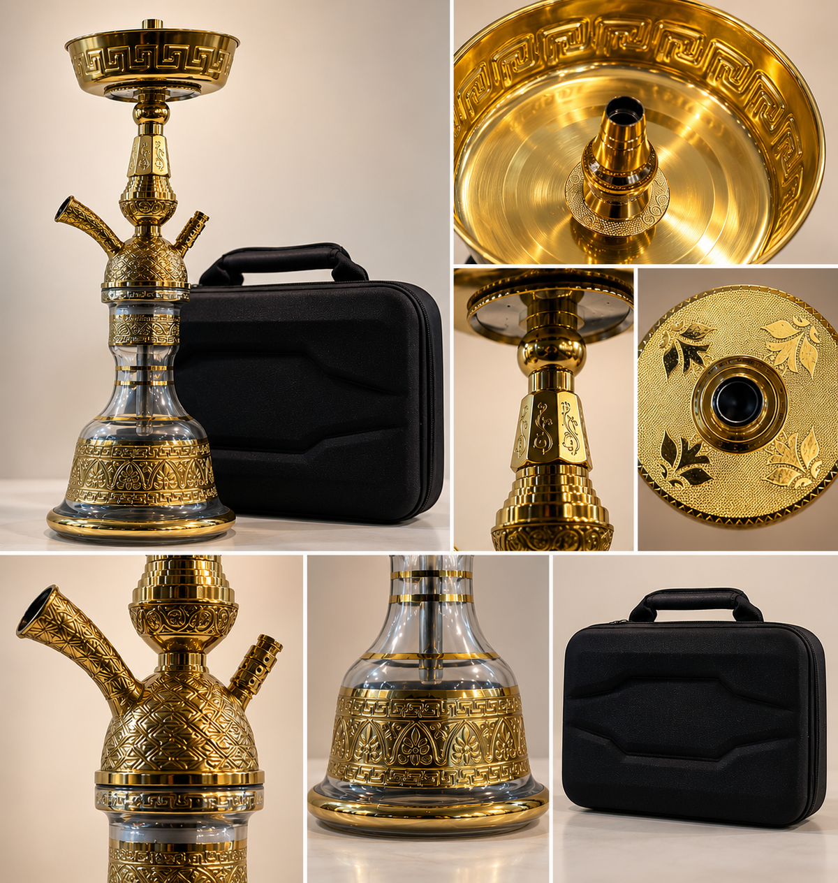 Orientalische Shisha Gold – inkl. Tragetasche und Set