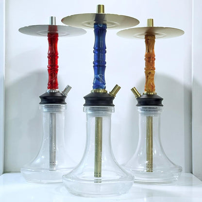 Edelstahl Wasserpfeife mit 2 variablen Ausblas-Optionen im SET